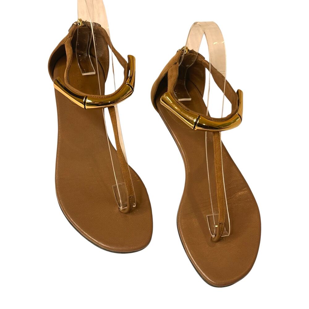 Gucci Coraline Bamboo Thong Suede Sandals Tom Ford Era tan brown color size 36